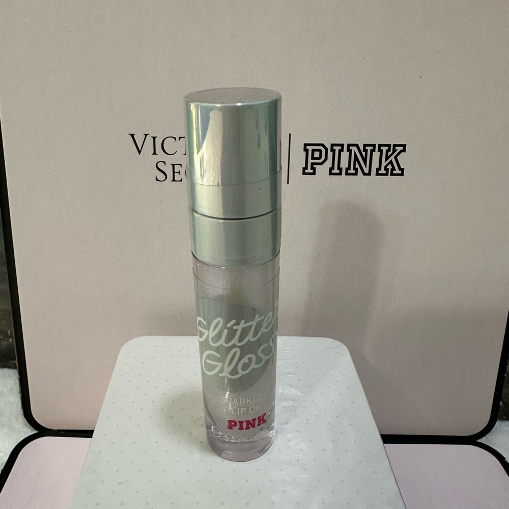 New Victorias Secret Pink Glitter Gloss Sparkling Lip Oil Whipped Vanilla